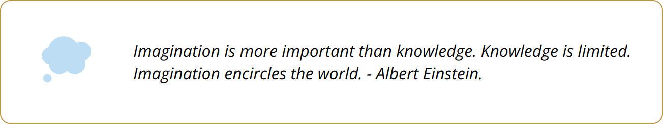 Quote - Imagination is more important than knowledge. Knowledge is limited. Imagination encircles the world. - Albert Einstein.