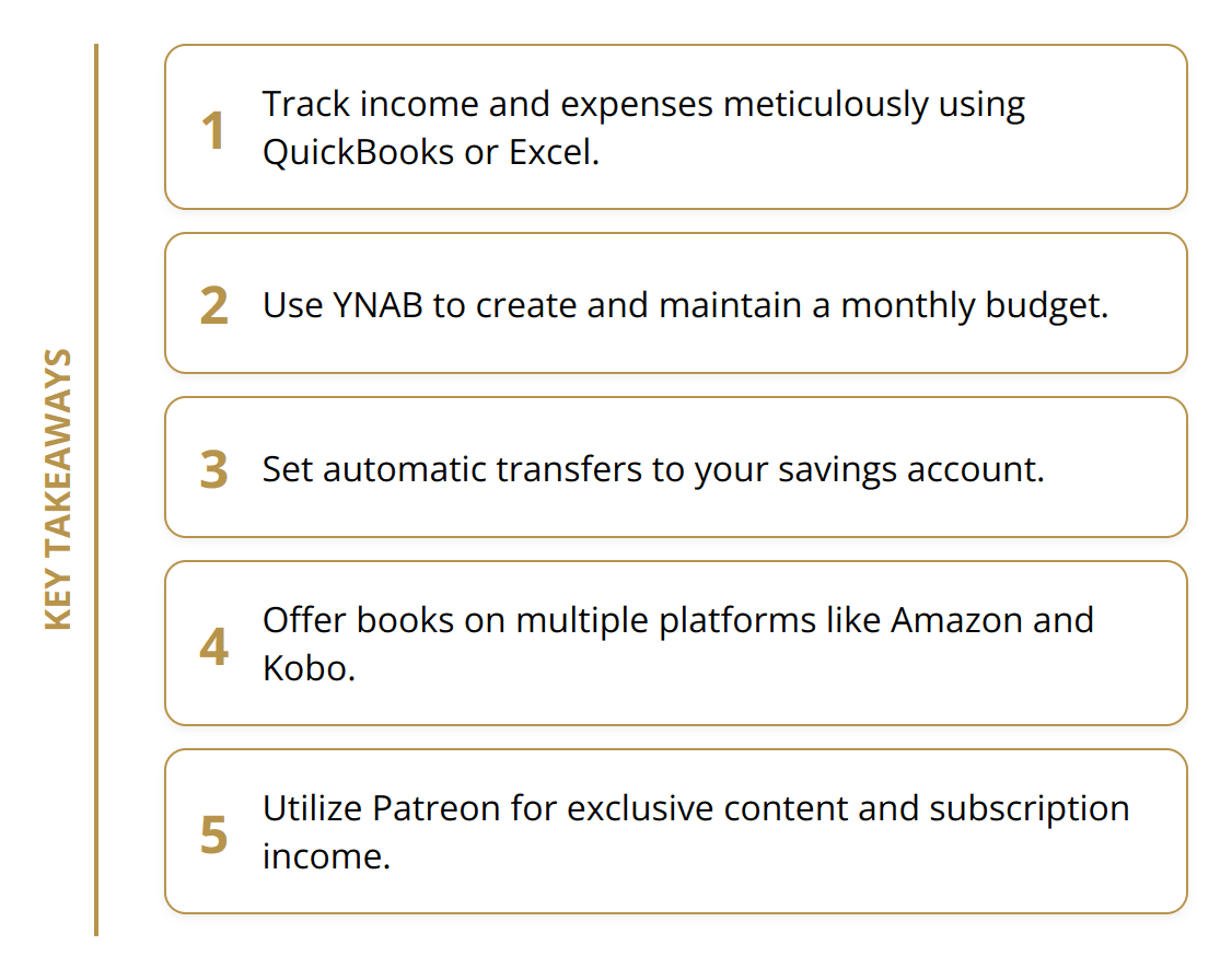 Key Takeaways - Planning Your Finances as an Author