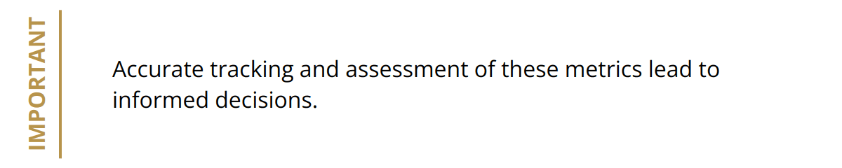 Important - Accurate tracking and assessment of these metrics lead to informed decisions.