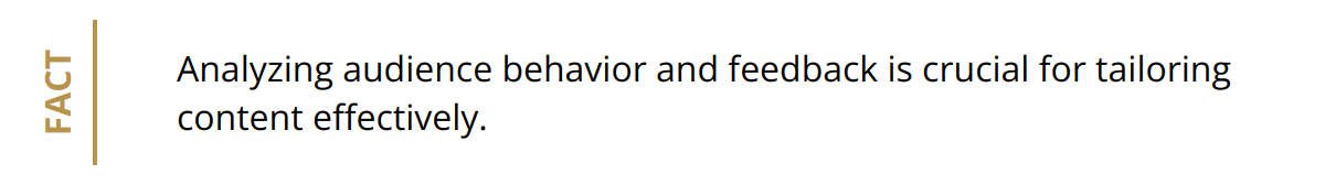 Fact - Analyzing audience behavior and feedback is crucial for tailoring content effectively.