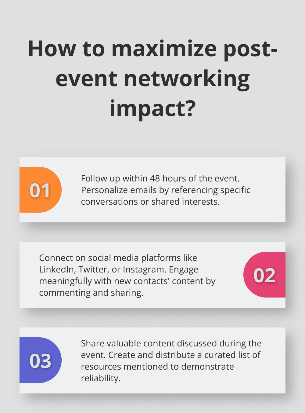 Fact - How to maximize post-event networking impact?