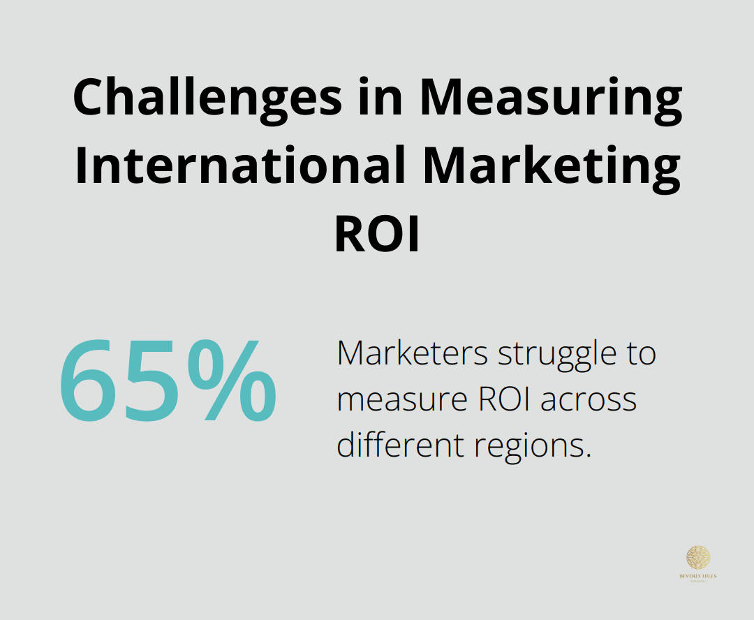 Chart showing 65% of marketers struggle to measure ROI across regions - book international marketing
