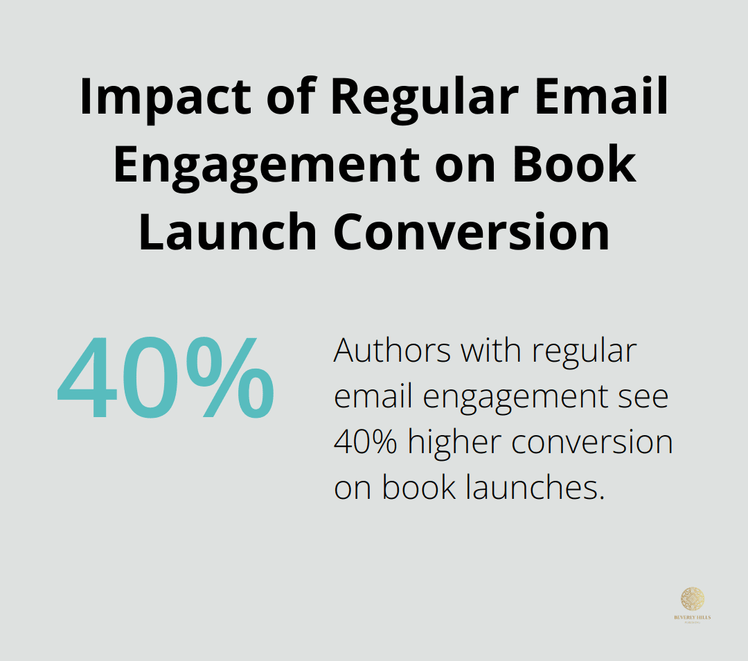 Chart showing 40% higher conversion rate for authors who regularly engage their mailing list