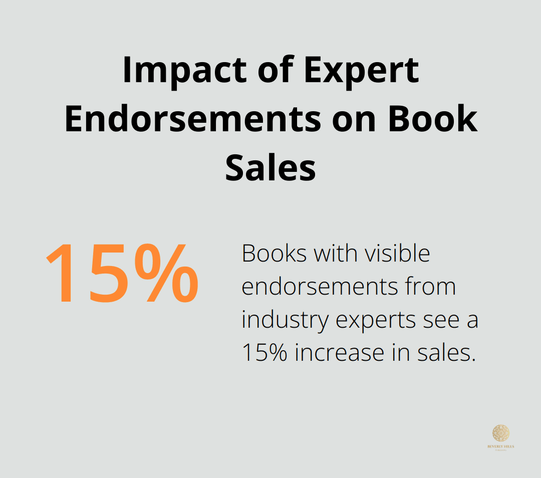 Chart showing a 15% increase in book sales with visible endorsements from industry experts - book marketing tools