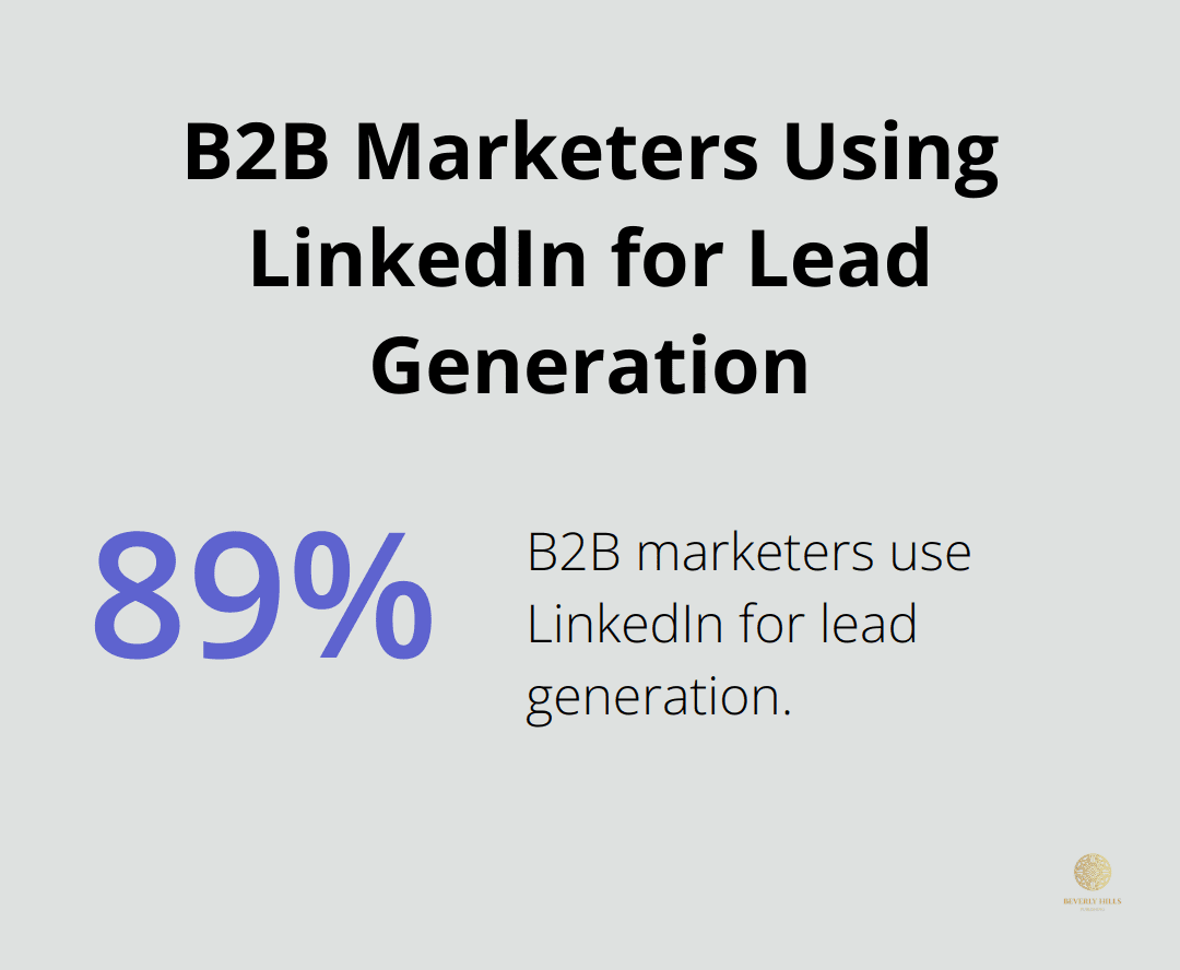 Pie chart showing 89% of B2B marketers use LinkedIn for lead generation - industry thought leader
